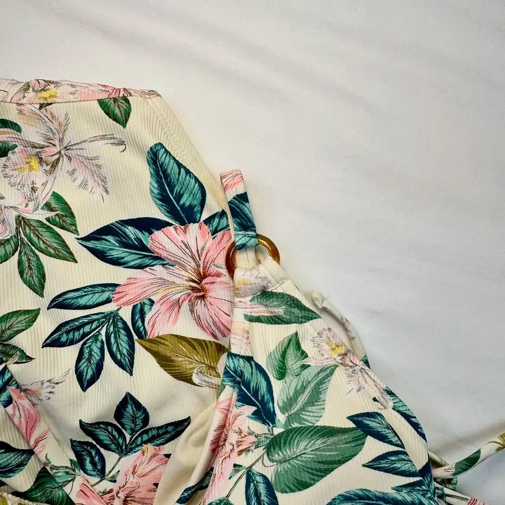 Palisades Hipster One Piece Swim Suit Women’s XL Floral Ruched Tie Back NWOT - Picture 9 of 9